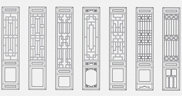 富拉尔基常用中式仿古花窗图案隔断设计图